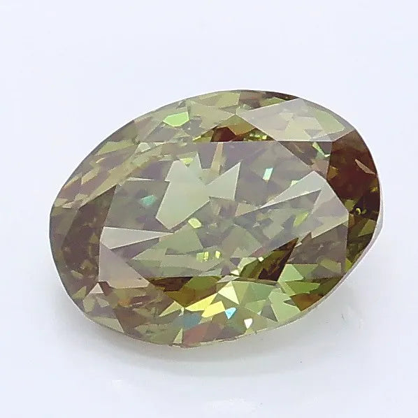 1.34ct Oval Lab Grown Diamond (Colour Fancy Vivid Green, Clarity VS1, IGI Certified)