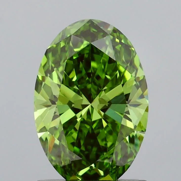 1.35ct Oval Lab Grown Diamond (Colour Fancy Vivid Green, Clarity VS1, IGI Certified)