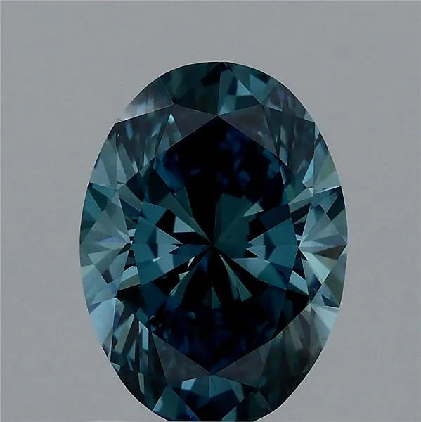 1.36ct Oval Lab Grown Diamond (Colour Fancy Vivid Blue, Clarity VS1, IGI Certified)