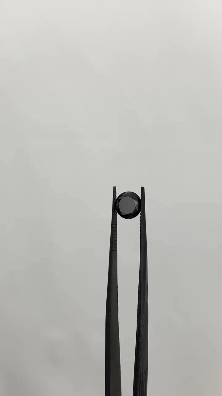 1.36ct Round Natural Diamond (Colour Fancy Black, Clarity VVS2, Cut EX, GIA Certified)