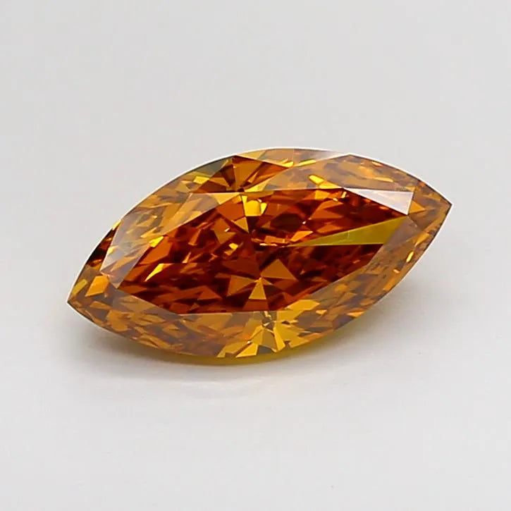 1.37ct Marquise Lab Grown Diamond (Colour Fancy Vivid Orangey Yellow, Clarity VVS2, IGI Certified)