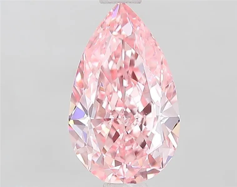 1.38ct Pear Lab Grown Diamond (Colour Fancy Vivid Pink, Clarity VVS2, IGI Certified)