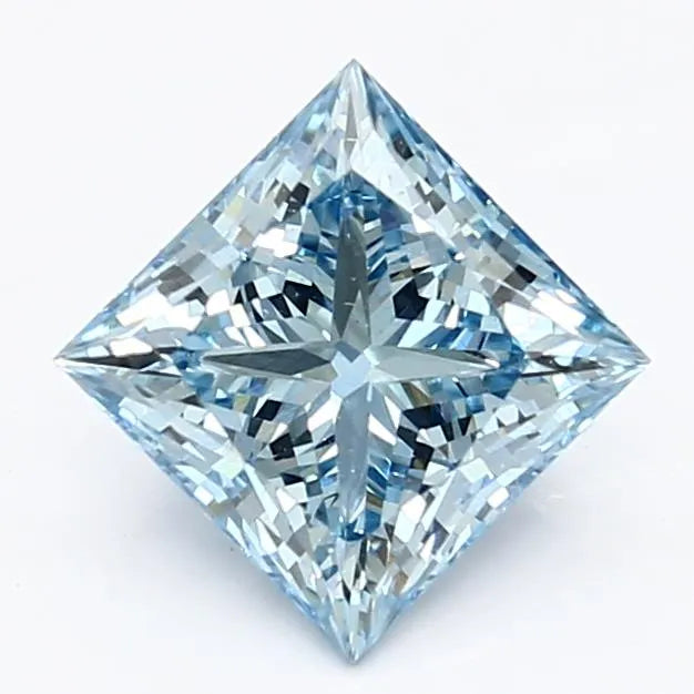1.38ct Princess Lab Grown Diamond (Colour Fancy Vivid Blue, Clarity VS1, IGI Certified)