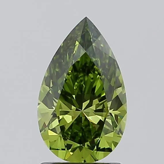 1.39ct Pear Lab Grown Diamond (Colour Fancy Vivid Green, Clarity VVS1, IGI Certified)