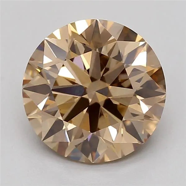 1.40ct Round Lab Grown Diamond (Colour Fancy Light Brown, Clarity VVS2, Cut EX, IGI Certified)