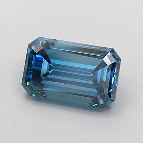 1.41ct Emerald Lab Grown Diamond (Colour Fancy Vivid Blue, Clarity VVS2, IGI Certified)