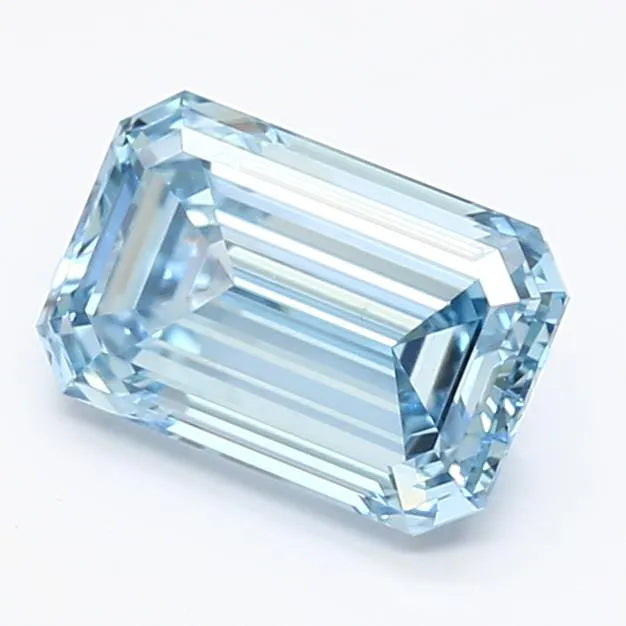 1.42ct Emerald Lab Grown Diamond (Colour Fancy Light Blue, Clarity VS1, Cut GD, IGI Certified)