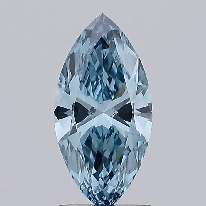 1.47ct Marquise Lab Grown Diamond (Colour Fancy Vivid Greenish Blue, Clarity VS2, IGI Certified)