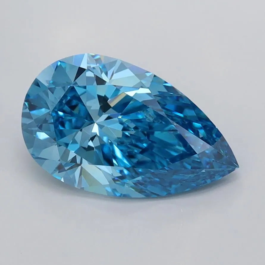 1.47ct Pear Lab Grown Diamond (Colour Fancy Vivid Blue, Clarity VS1, IGI Certified)