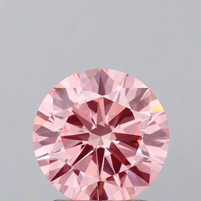 1.48ct Round Lab Grown Diamond (Colour Fancy Vivid Pink, Clarity VS1, Cut EX, IGI Certified)