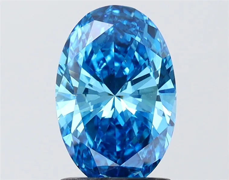 1.50ct Oval Lab Grown Diamond (Colour Fancy Vivid Blue, Clarity VS1, IGI Certified)