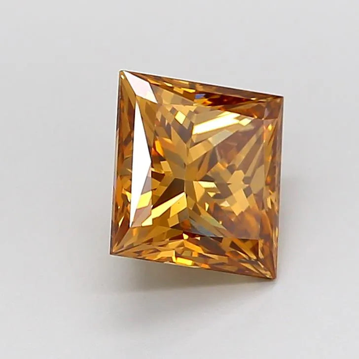 1.50ct Princess Lab Grown Diamond (Colour Fancy Orangey Brown, Clarity VS1, IGI Certified)
