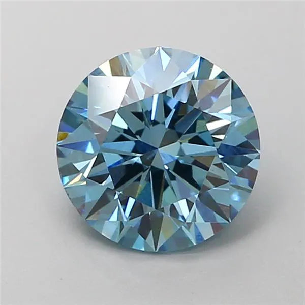 1.50ct Round Lab Grown Diamond (Colour Fancy Vivid Blue, Clarity VS1, Cut ID, IGI Certified)
