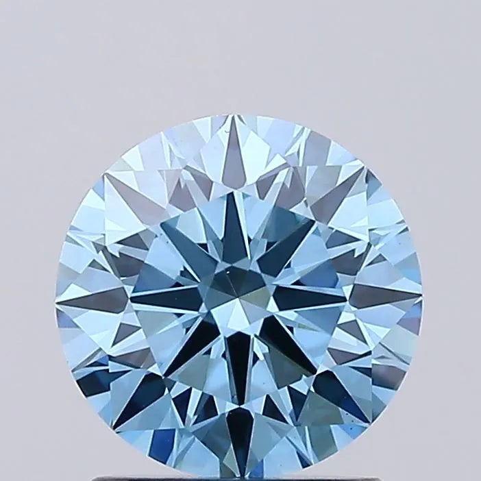 1.50ct Round Lab Grown Diamond (Colour Fancy Vivid Blue, Clarity VS1, Cut ID, IGI Certified)