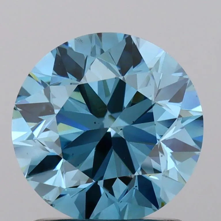 1.50ct Round Lab Grown Diamond (Colour Fancy Vivid Blue, Clarity VS2, Cut EX, IGI Certified)