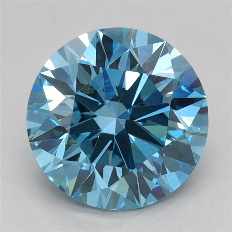 1.50ct Round Lab Grown Diamond (Colour Fancy Vivid Blue, Clarity VVS2, Cut ID, IGI Certified)