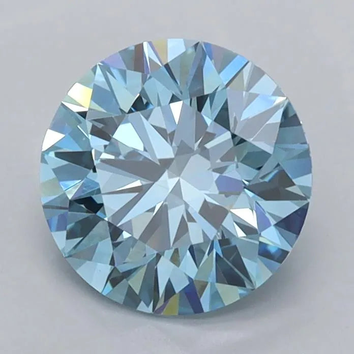 1.50ct Round Lab Grown Diamond (Colour Fancy Vivid Blue, Clarity VVS2, Cut ID, IGI Certified)