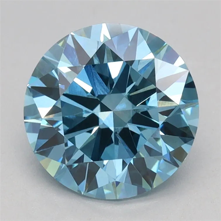 1.50ct Round Lab Grown Diamond (Colour Fancy Vivid Blue, Clarity VVS2, Cut ID, IGI Certified)