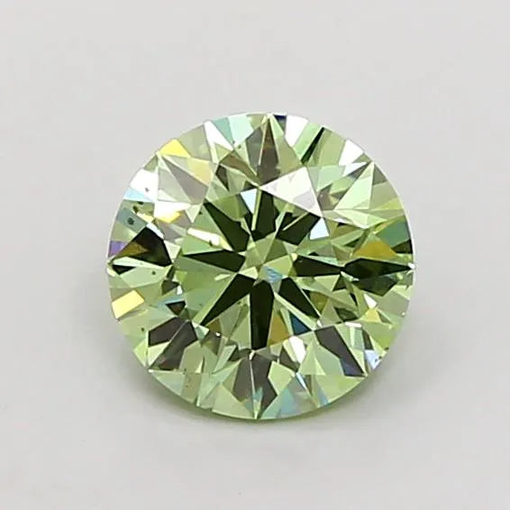1.50ct Round Lab Grown Diamond (Colour Fancy Vivid Green, Clarity SI1, Cut VG, IGI Certified)
