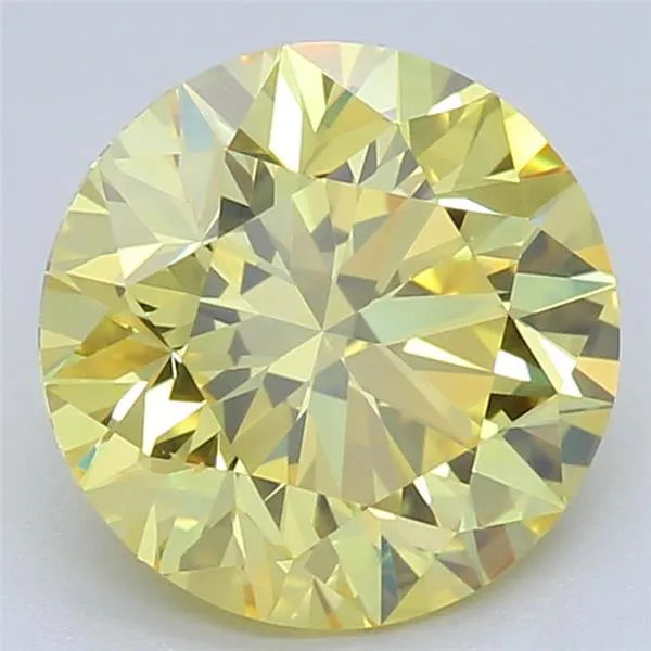1.50ct Round Lab Grown Diamond (Colour Fancy Vivid Yellow, Clarity VVS2, Cut VG, IGI Certified)