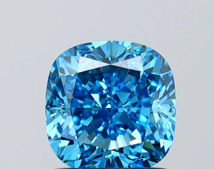 1.51ct Cushion modified Lab Grown Diamond (Colour Fancy Vivid Blue, Clarity VVS1, IGI Certified)