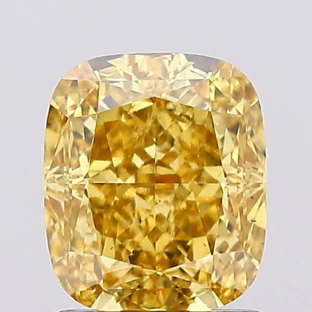 1.51ct Cushion modified Lab Grown Diamond (Colour Fancy Vivid Yellow, Clarity VS1, IGI Certified)