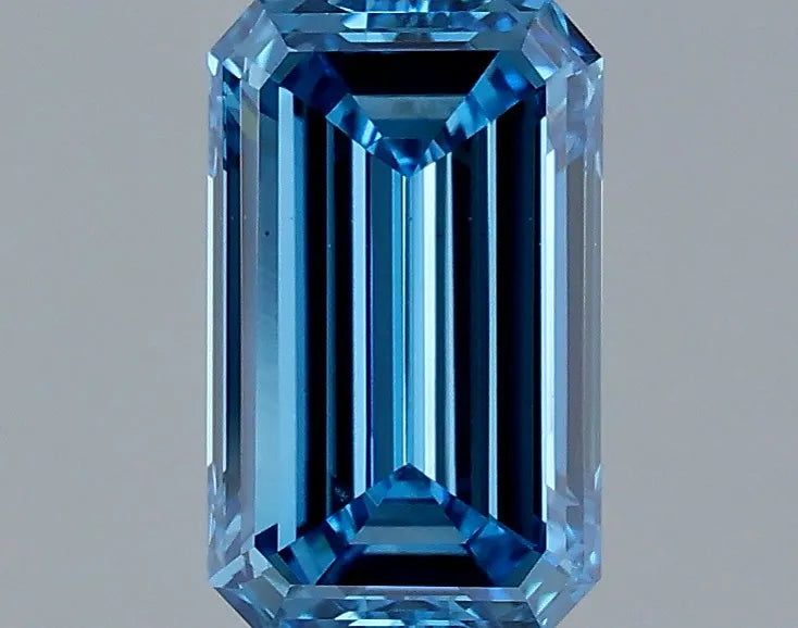 1.51ct Emerald Lab Grown Diamond (Colour Fancy Vivid Blue, Clarity VS1, IGI Certified)