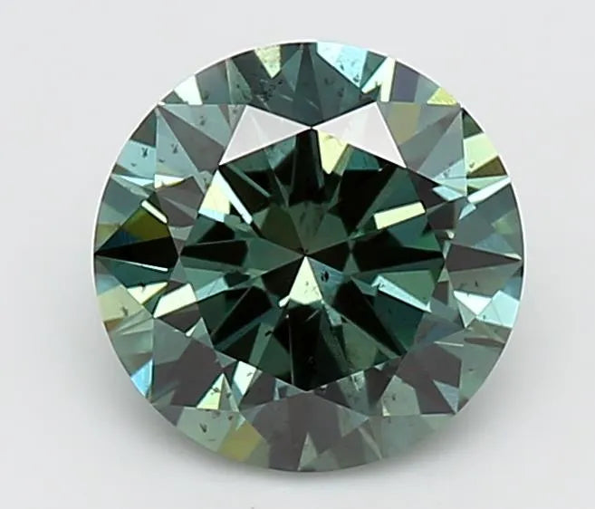 1.51ct Round Lab Grown Diamond (Colour Fancy Vivid Green, Clarity SI1, Cut EX, IGI Certified)