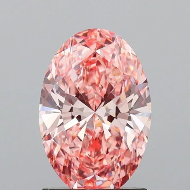 1.52ct Oval Lab Grown Diamond (Colour Fancy Vivid Pink, Clarity VS1, IGI Certified)