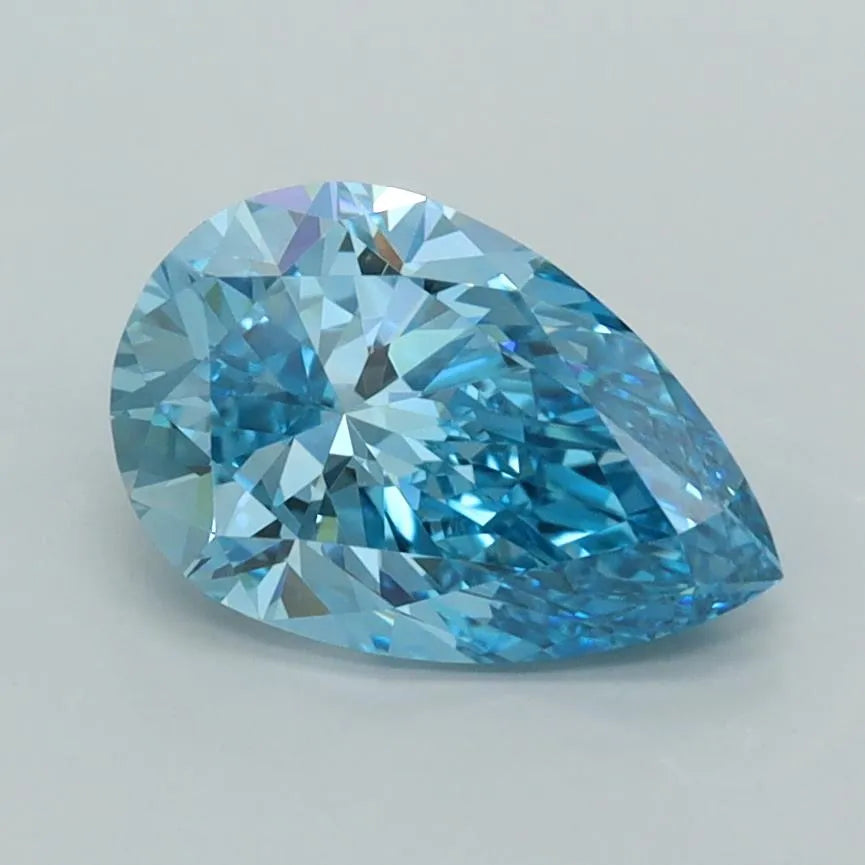 1.52ct Pear Lab Grown Diamond (Colour Fancy Vivid Blue, Clarity VVS2, IGI Certified)