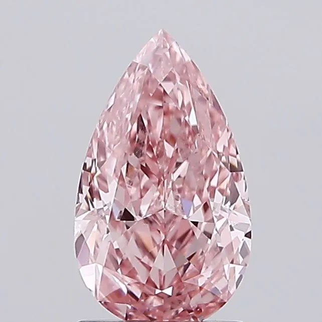 1.52ct Pear Lab Grown Diamond (Colour Fancy Vivid Pink, Clarity VS1, IGI Certified)