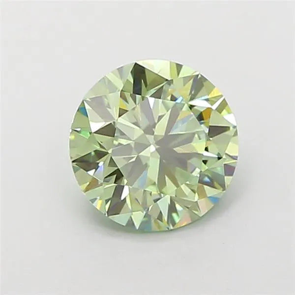 1.52ct Round Lab Grown Diamond (Colour Fancy Vivid Green, Clarity VVS2, Cut ID, IGI Certified)