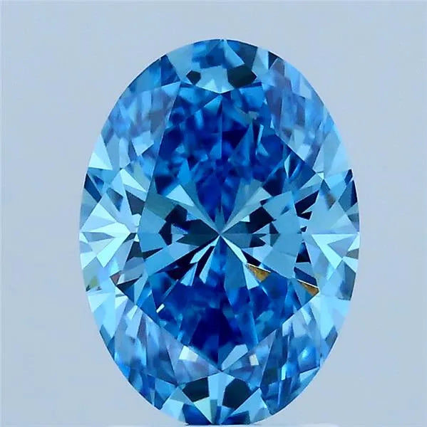 1.53ct Oval Lab Grown Diamond (Colour Fancy Vivid Blue, Clarity VVS2, IGI Certified)