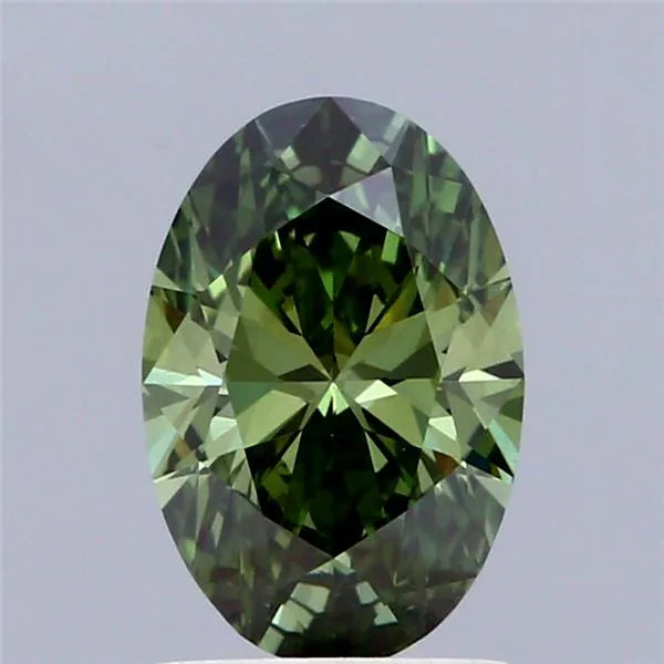 1.53ct Oval Lab Grown Diamond (Colour Fancy Vivid Green, Clarity VVS2, IGI Certified)