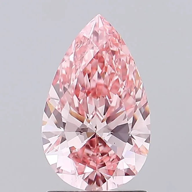 1.53ct Pear Lab Grown Diamond (Colour Fancy Vivid Pink, Clarity VS1, IGI Certified)
