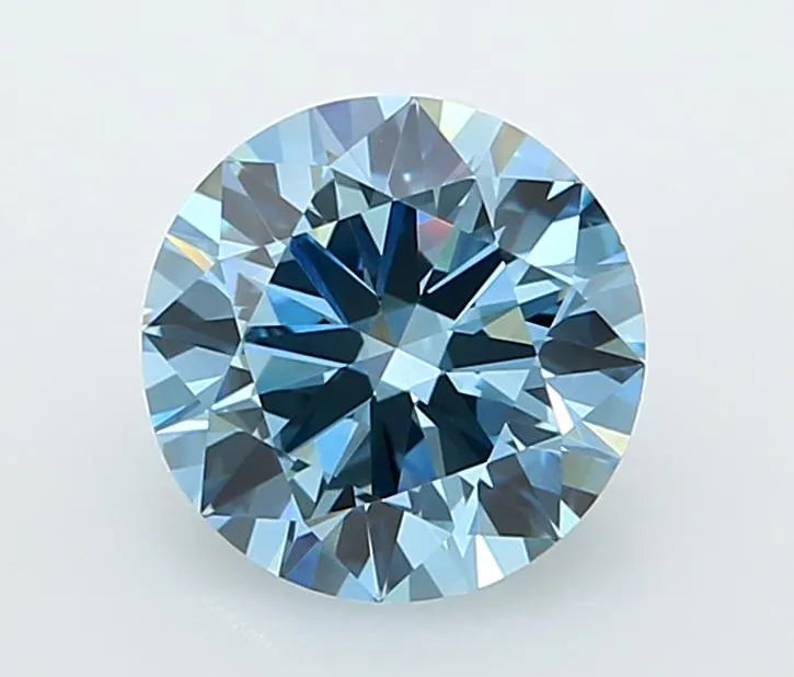 1.53ct Round Lab Grown Diamond (Colour Fancy Vivid Blue, Clarity VVS1, Cut ID, IGI Certified)