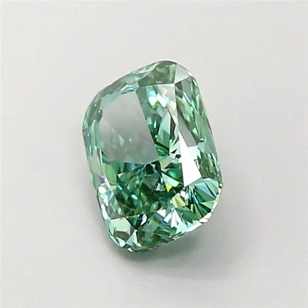 1.54ct Cushion modified Lab Grown Diamond (Colour Fancy Vivid Green, Clarity VVS2, IGI Certified)