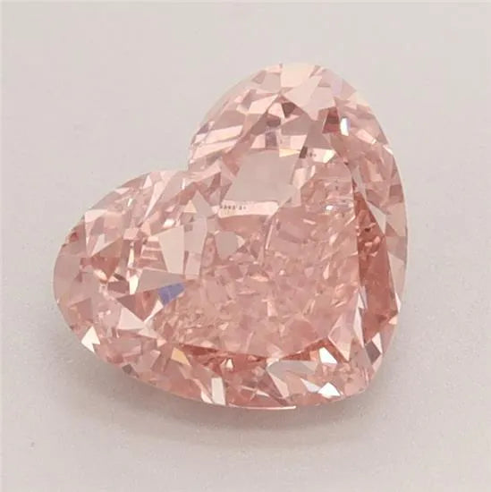 1.54ct Heart Lab Grown Diamond (Colour Fancy Vivid Brownish Pink, Clarity VVS2, IGI Certified)
