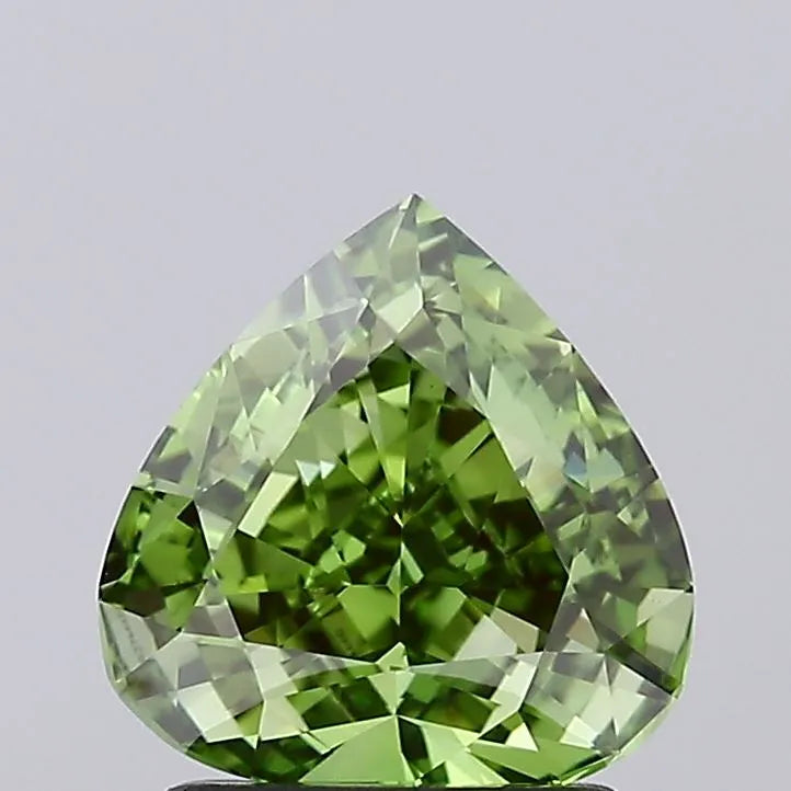 1.54ct Pear Lab Grown Diamond (Colour Fancy Vivid Green, Clarity VS1, IGI Certified)