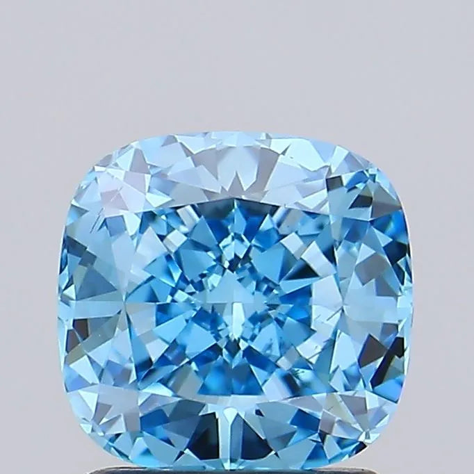 1.55ct Cushion modified Lab Grown Diamond (Colour Fancy Vivid Blue, Clarity VS2, IGI Certified)