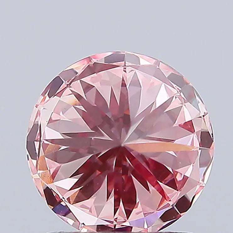 1.55ct Round Lab Grown Diamond (Colour Fancy Vivid Pink, Clarity VS1, Cut EX, IGI Certified)