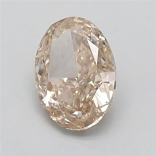 1.56ct Oval Lab Grown Diamond (Colour Fancy Light Brown, Clarity VVS2, IGI Certified)