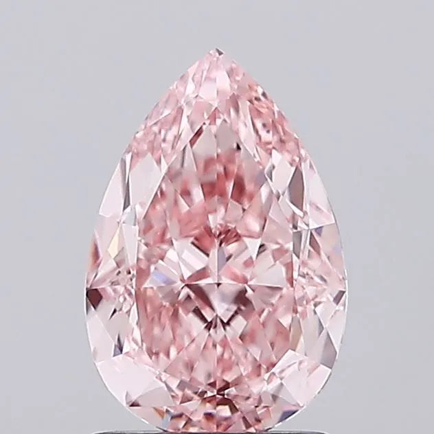 1.56ct Pear Lab Grown Diamond (Colour Fancy Vivid Pink, Clarity VVS1, IGI Certified)