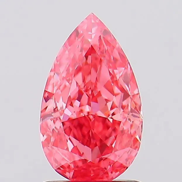 1.57ct Pear Lab Grown Diamond (Colour Fancy Vivid Pink, Clarity VVS2, IGI Certified)
