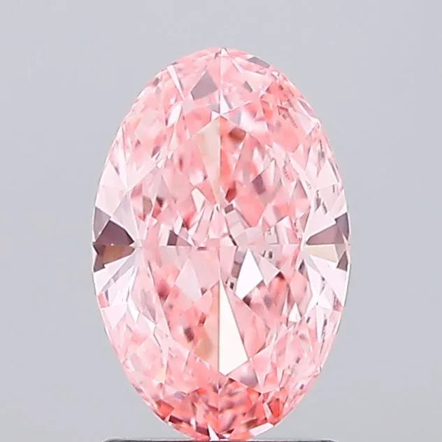 1.58ct Oval Lab Grown Diamond (Colour Fancy Vivid Pink, Clarity VS1, IGI Certified)