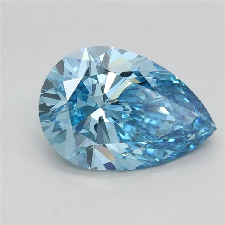 1.58ct Pear Lab Grown Diamond (Colour Fancy Vivid Blue, Clarity VVS2, IGI Certified)