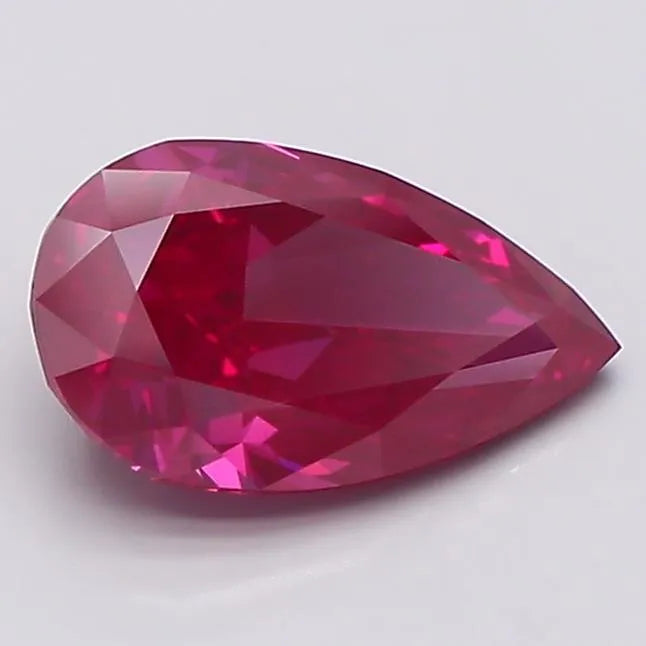 1.58ct Pear Lab Grown Diamond (Colour Fancy Vivid Red, Clarity VS2, IGI Certified)