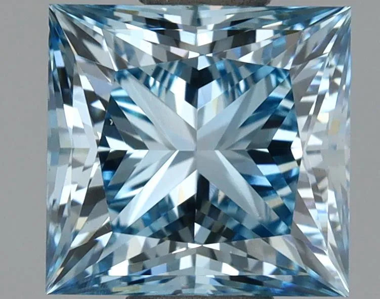 1.59ct Princess Lab Grown Diamond (Colour Fancy Vivid Blue, Clarity VS1, IGI Certified)