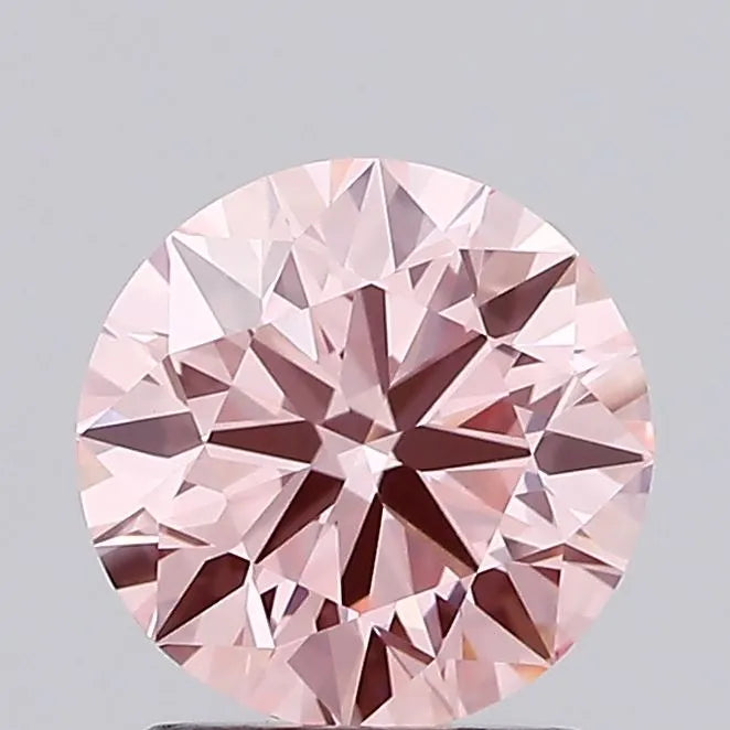 1.59ct Round Lab Grown Diamond (Colour Fancy Vivid Pink, Clarity VS1, Cut ID, IGI Certified)