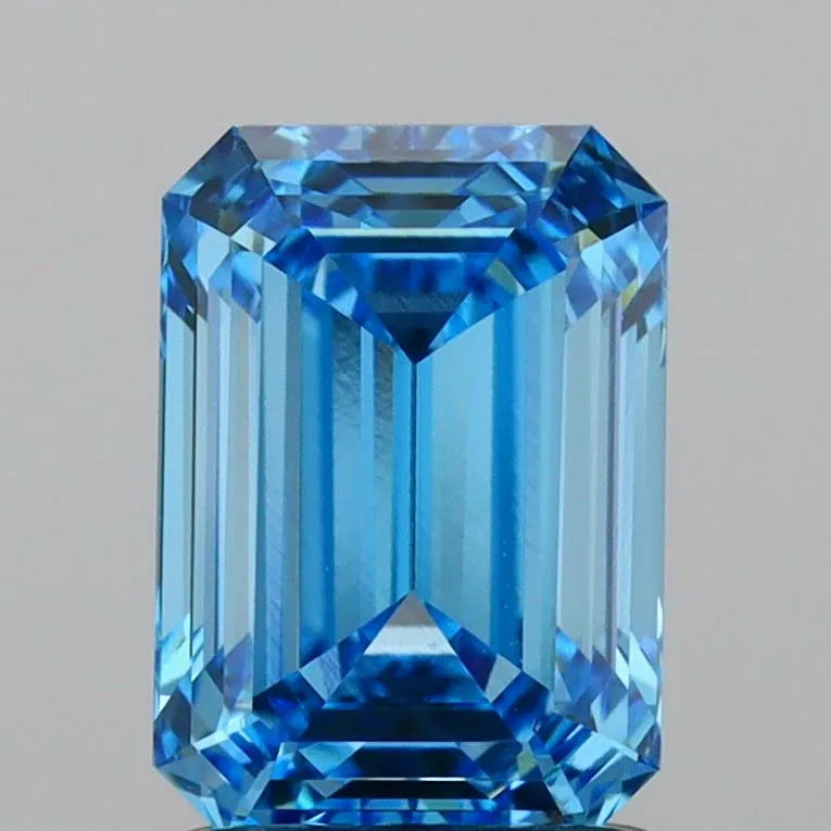 1.60ct Emerald Lab Grown Diamond (Colour Fancy Vivid Blue, Clarity VVS1, IGI Certified)